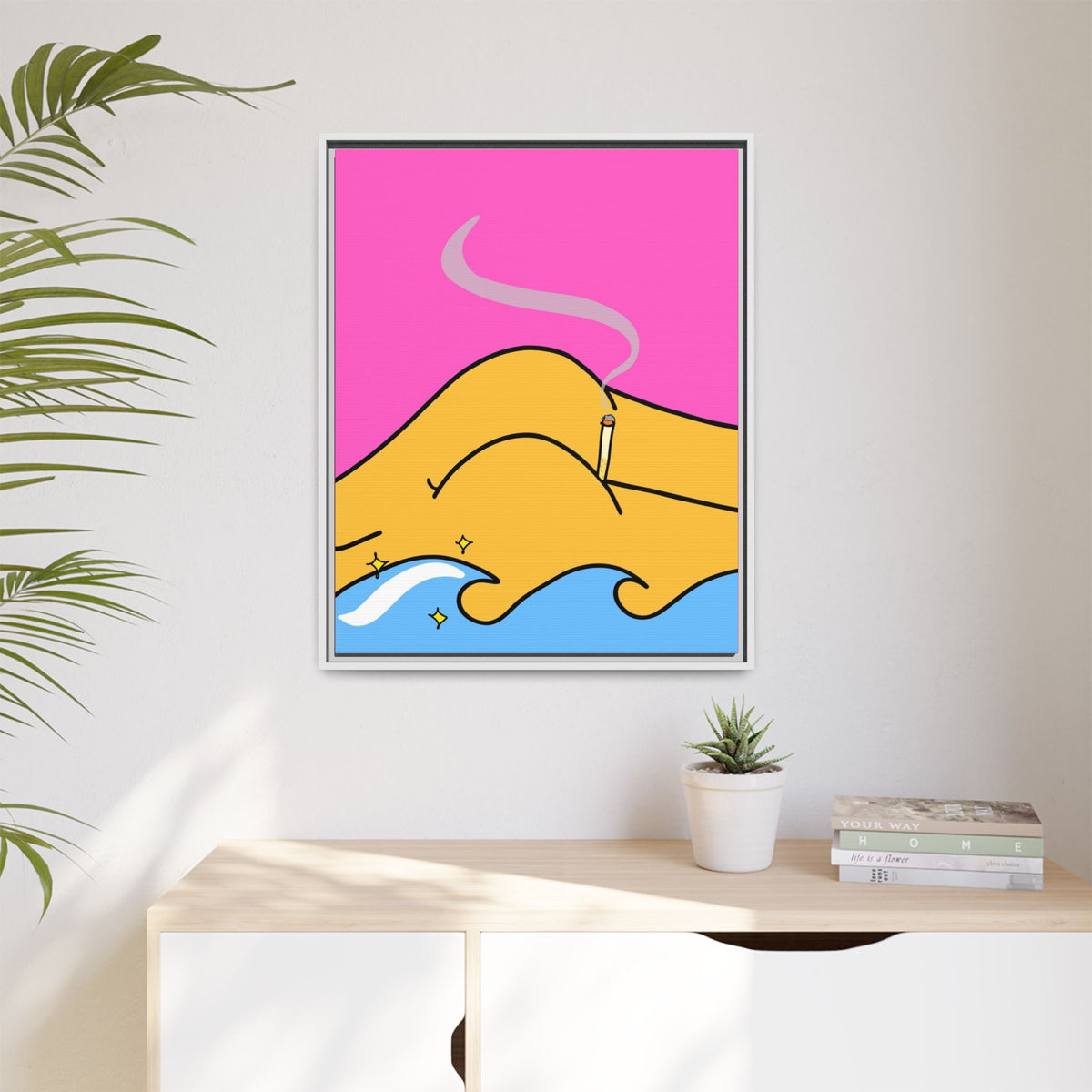 Bum a Cig Canvas, Framed (Multi-color)