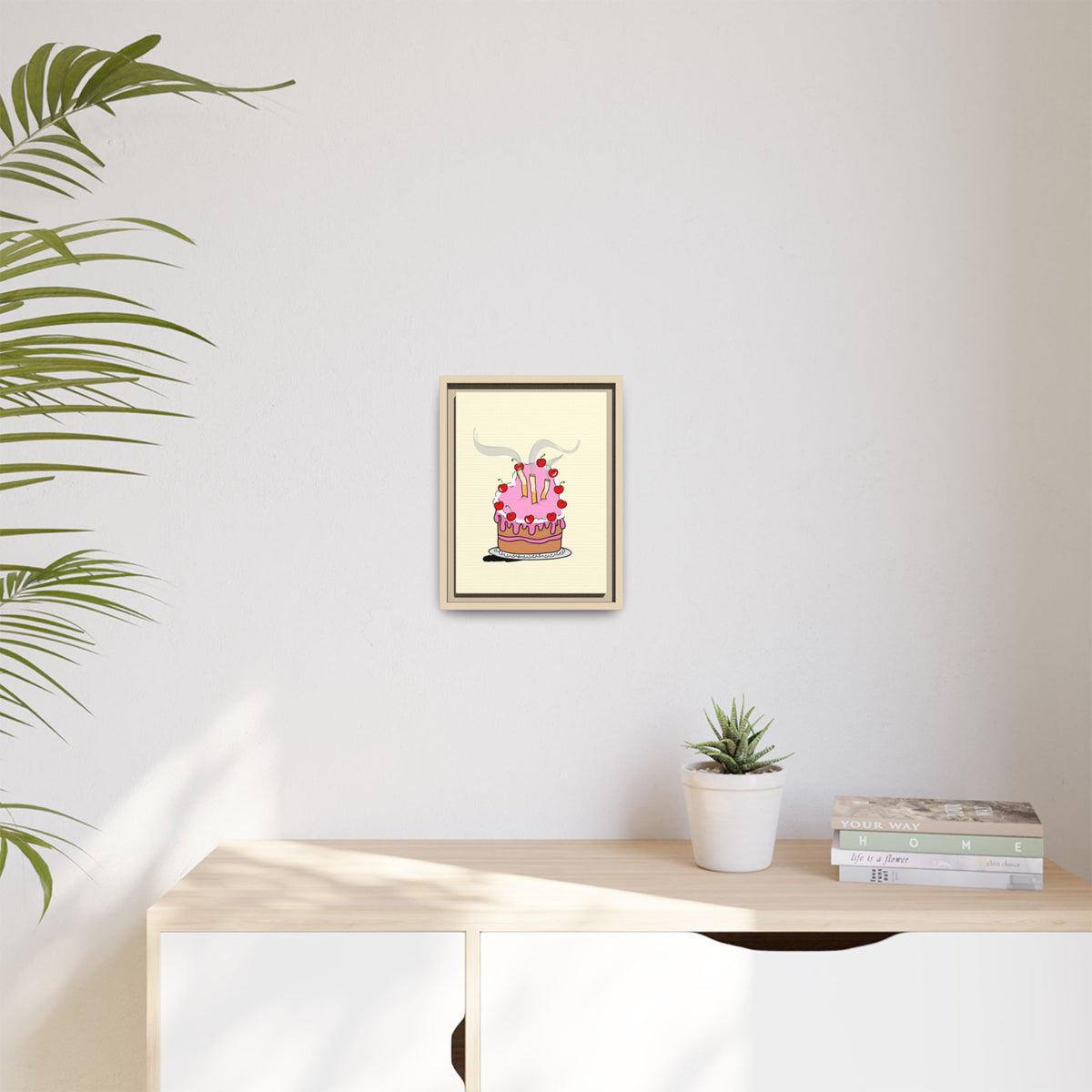 Ciggy cake Canvas, Framed (Multi-color)
