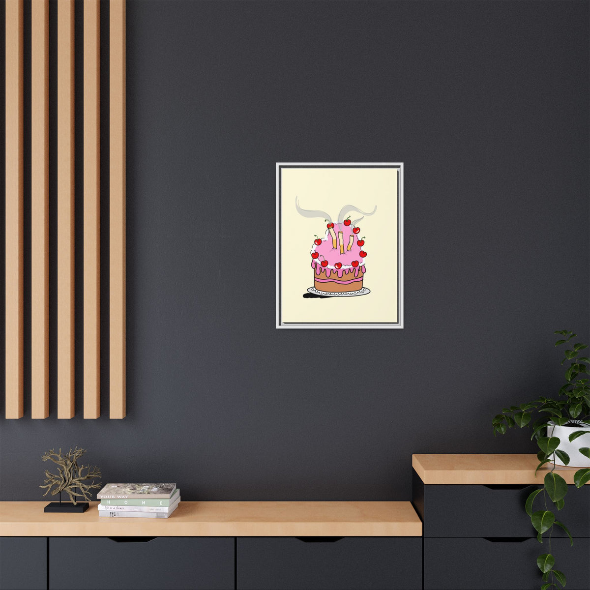 Ciggy cake Canvas, Framed (Multi-color)