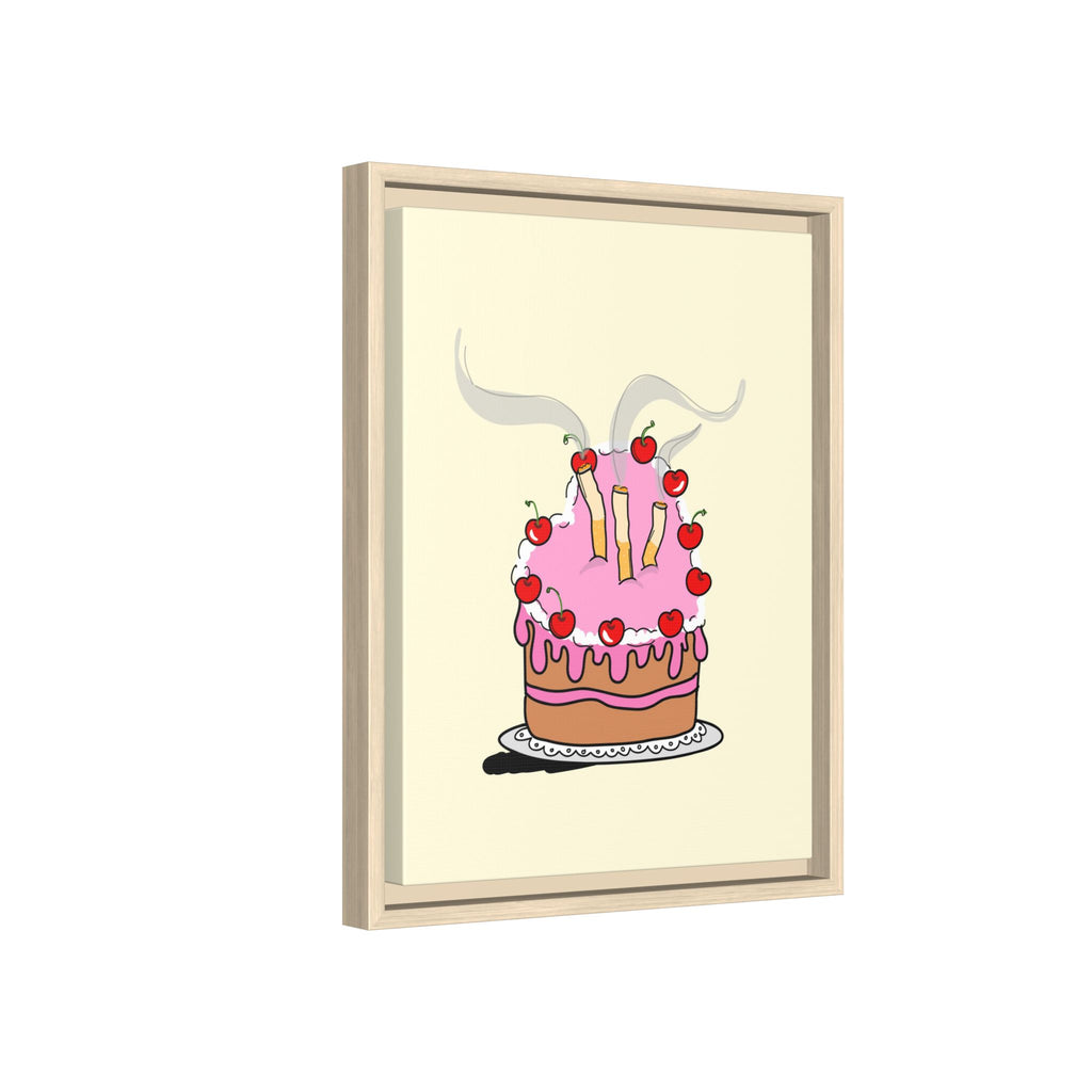 Ciggy cake Canvas, Framed (Multi-color)