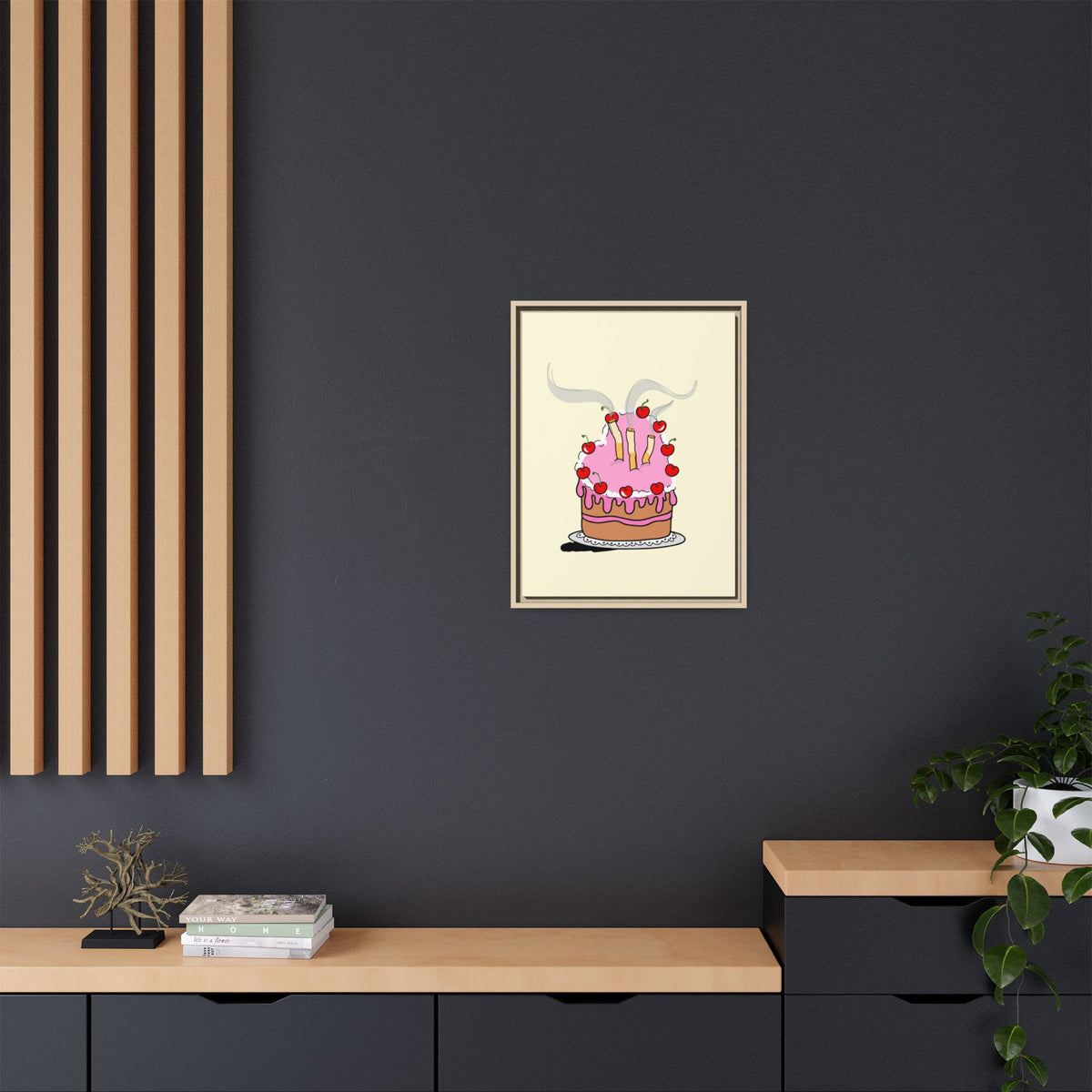 Ciggy cake Canvas, Framed (Multi-color)