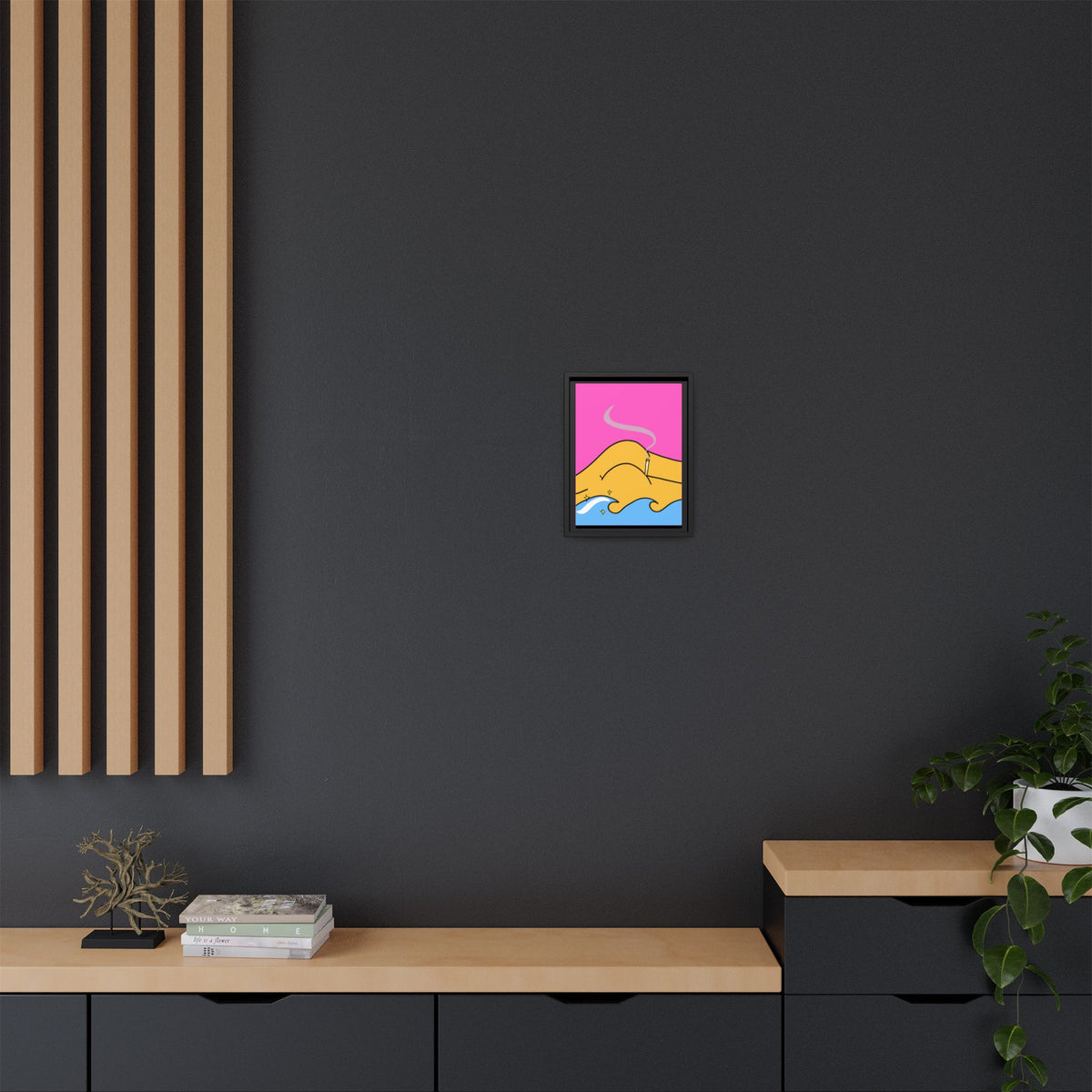 Bum a Cig Canvas, Framed (Multi-color)