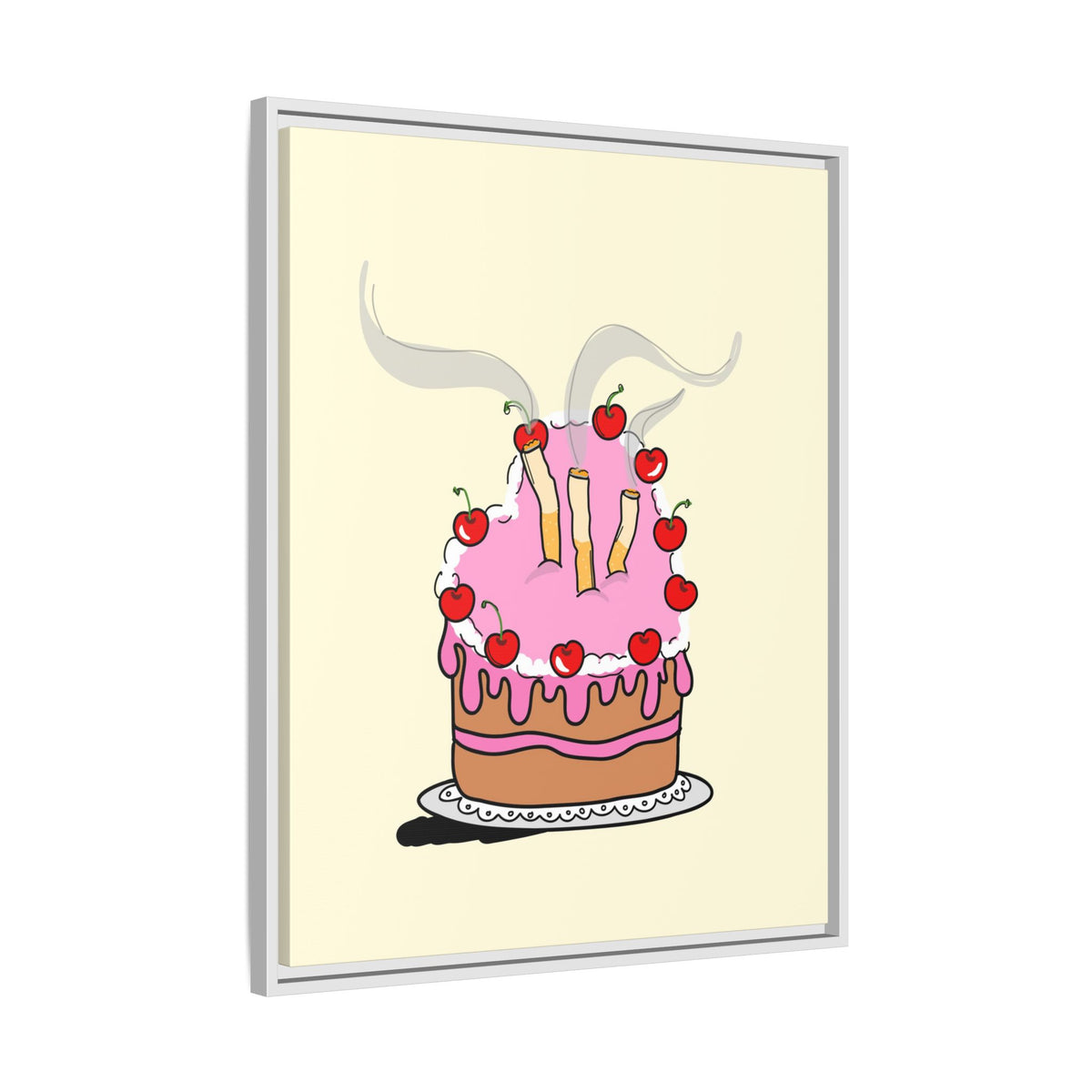 Ciggy cake Canvas, Framed (Multi-color)