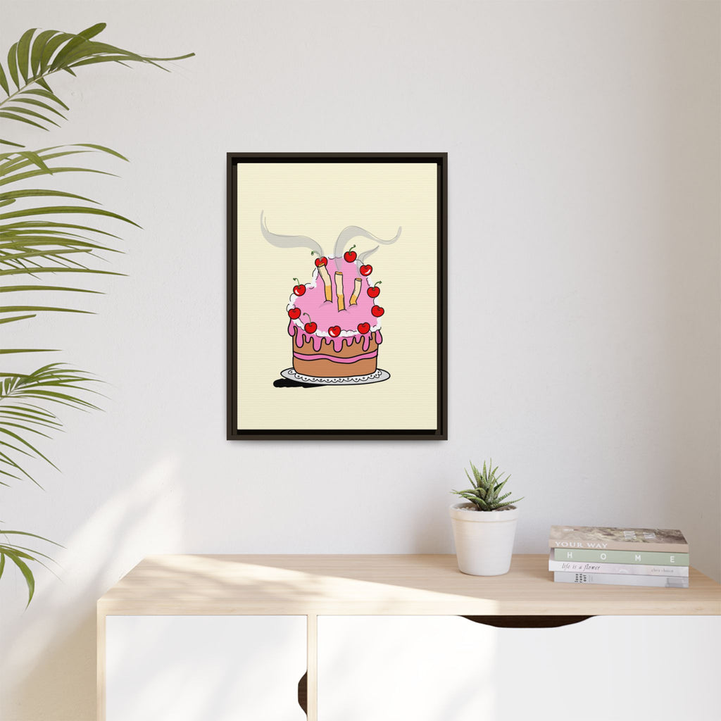 Ciggy cake Canvas, Framed (Multi-color)