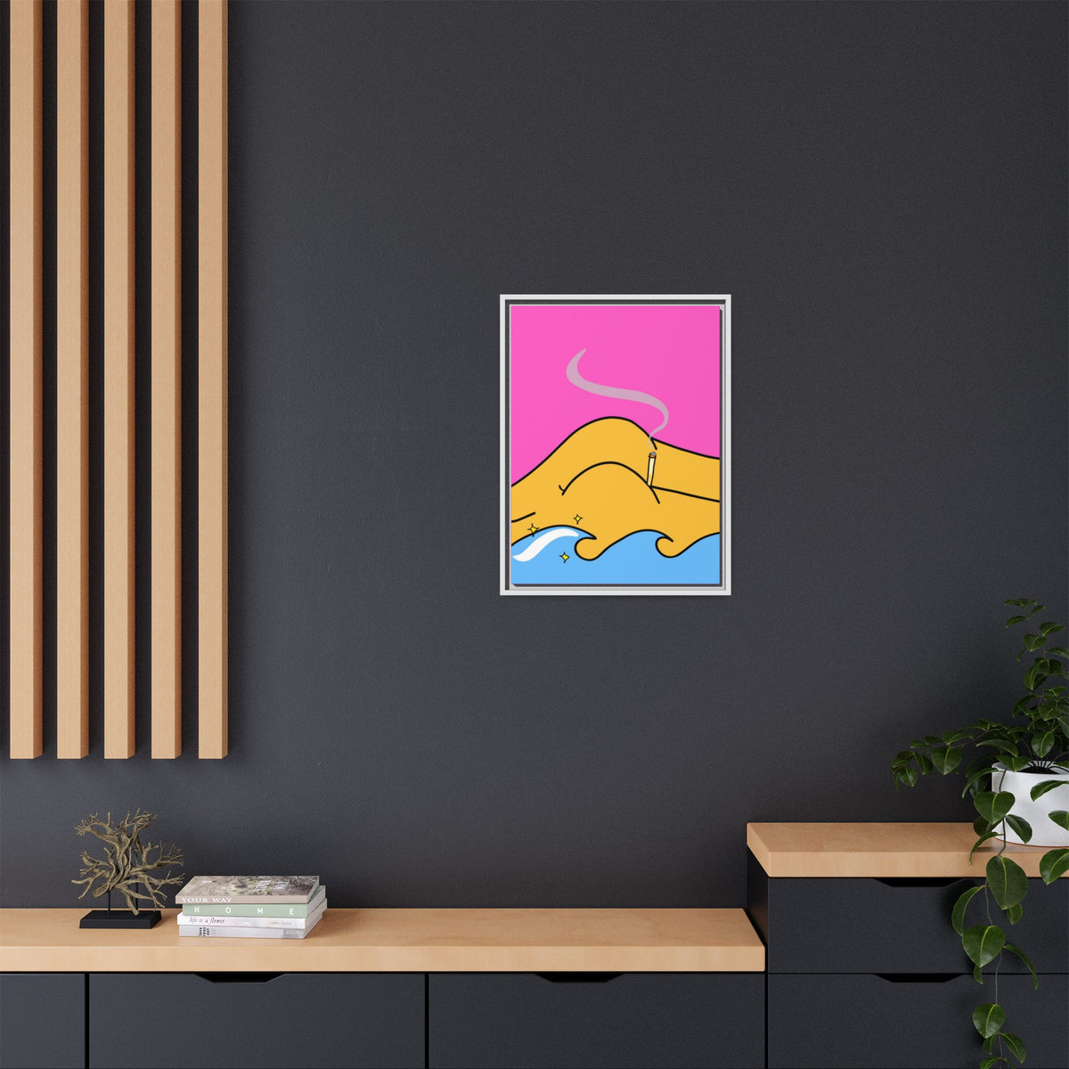 Bum a Cig Canvas, Framed (Multi-color)