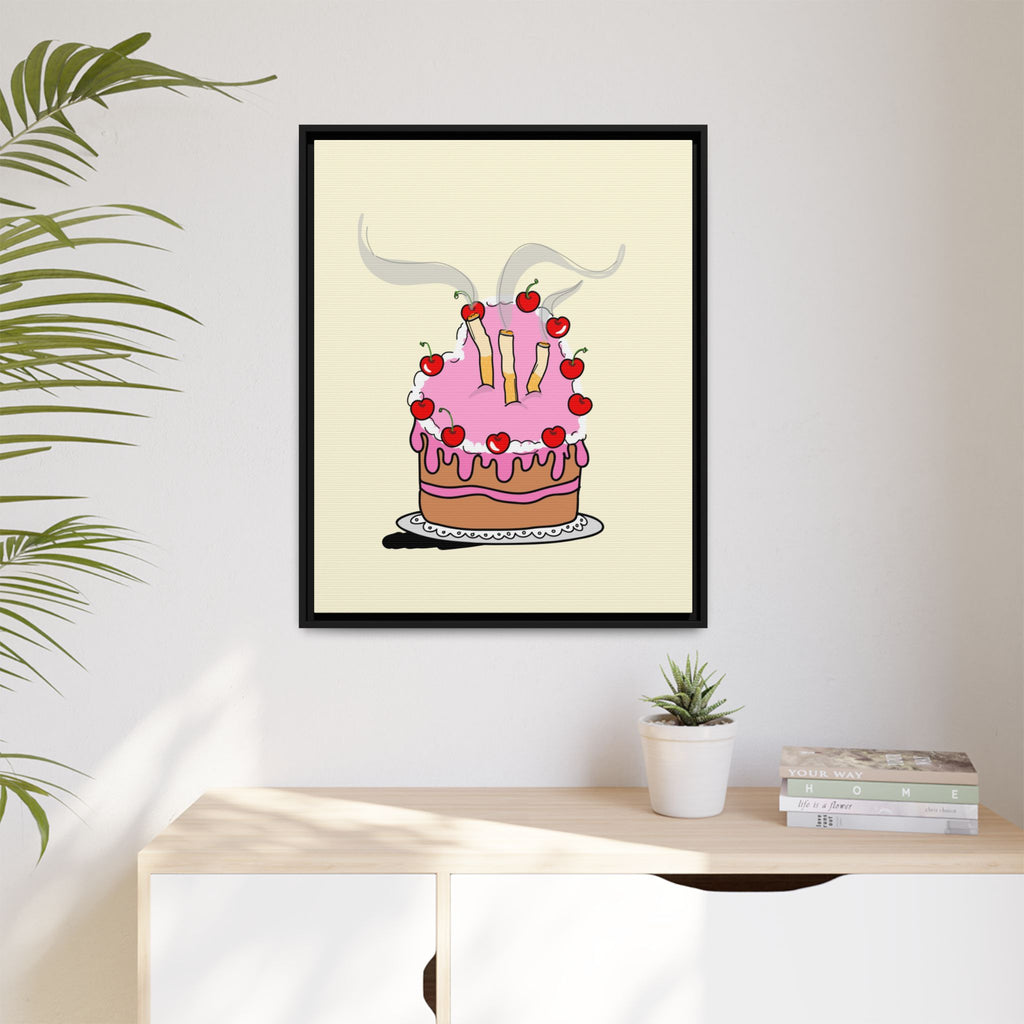 Ciggy cake Canvas, Framed (Multi-color)