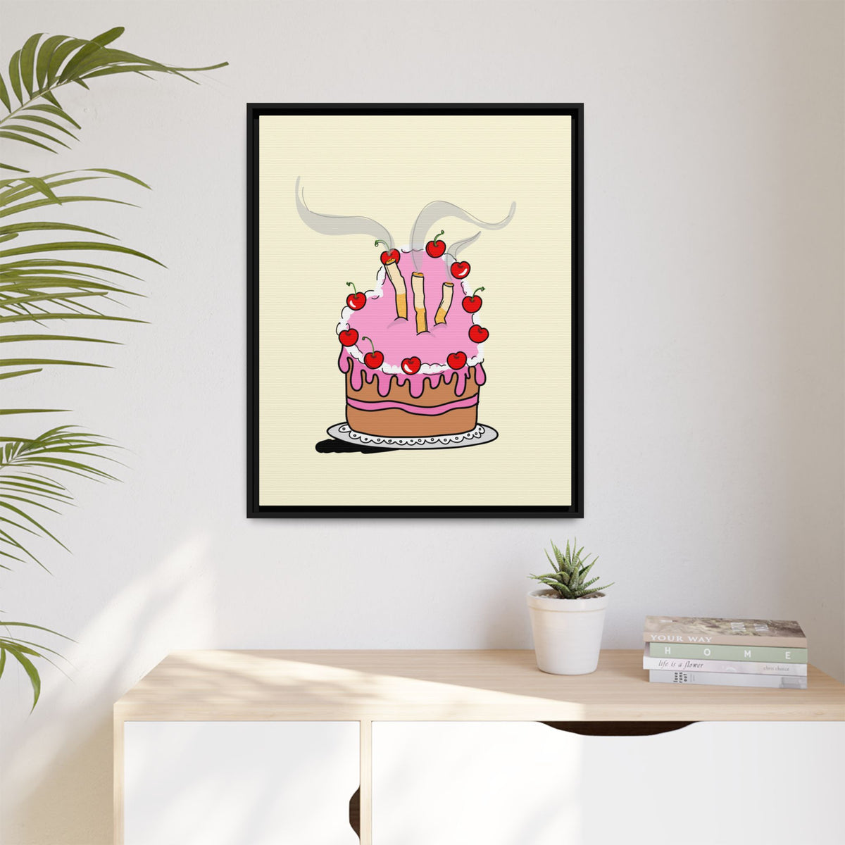 Ciggy cake Canvas, Framed (Multi-color)