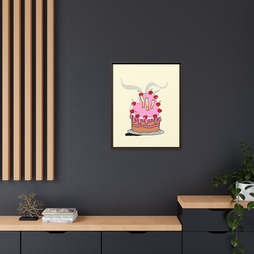 Ciggy cake Canvas, Framed (Multi-color)