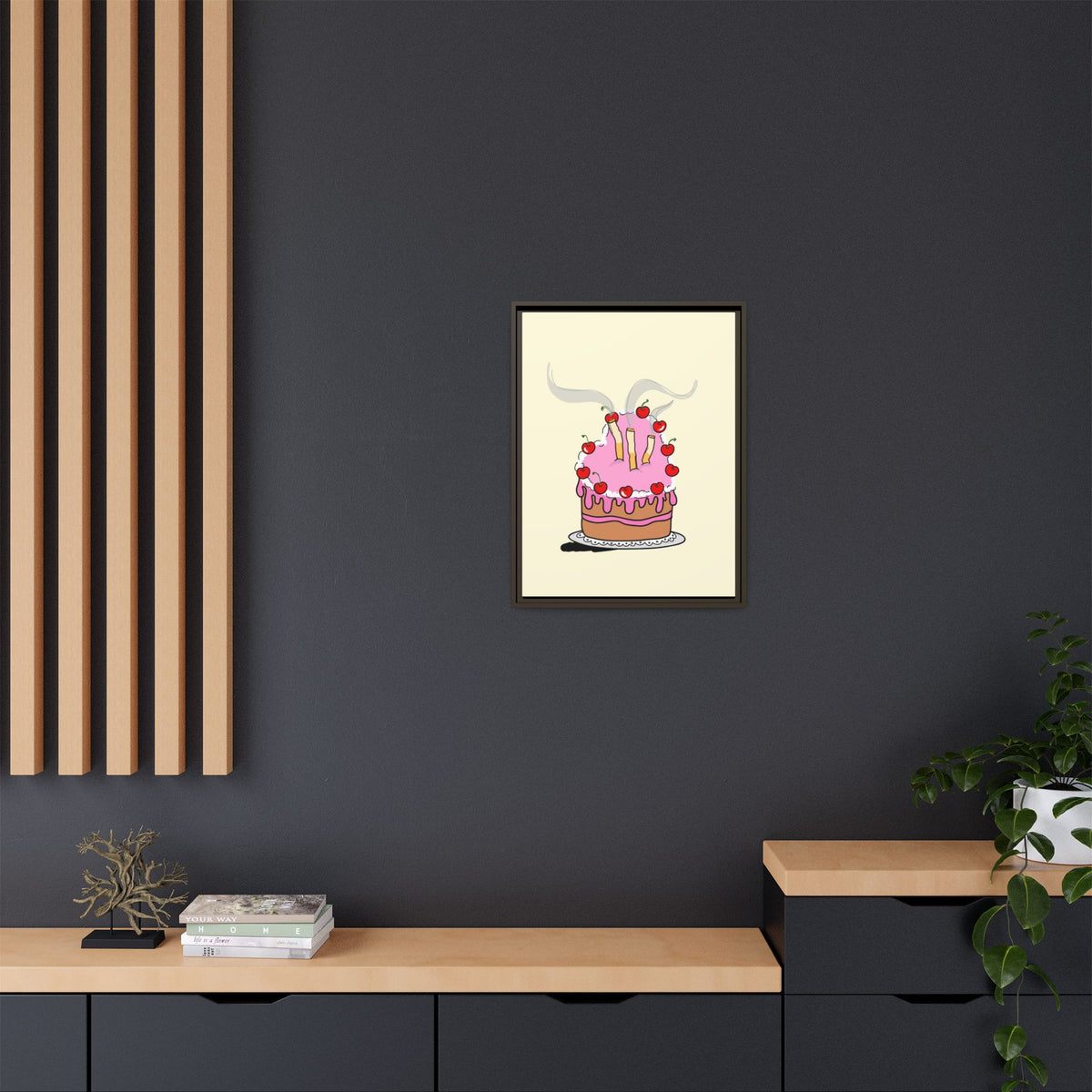 Ciggy cake Canvas, Framed (Multi-color)