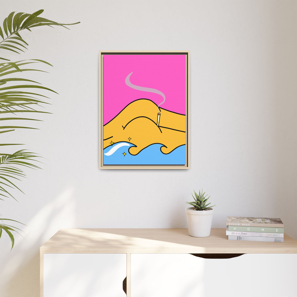 Bum a Cig Canvas, Framed (Multi-color)