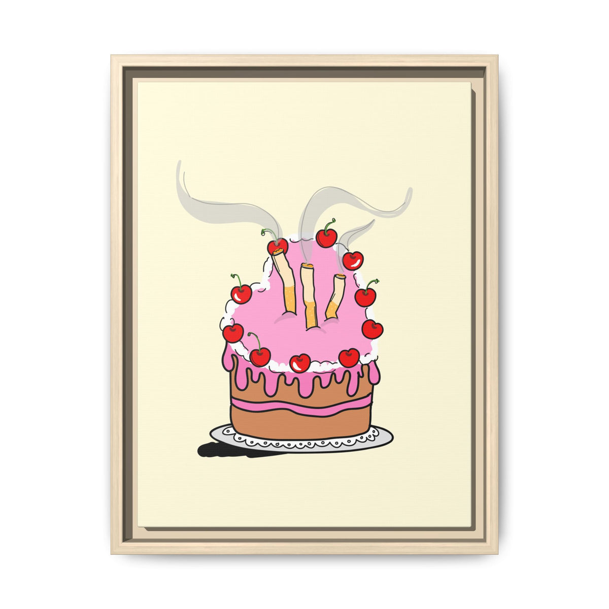 Ciggy cake Canvas, Framed (Multi-color)
