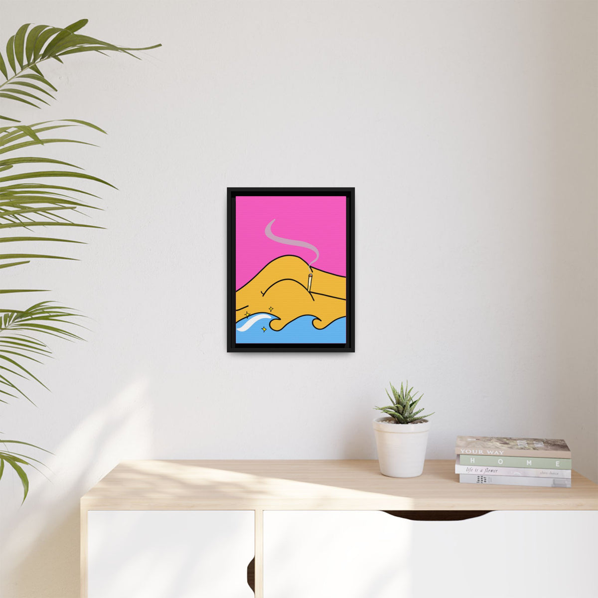 Bum a Cig Canvas, Framed (Multi-color)