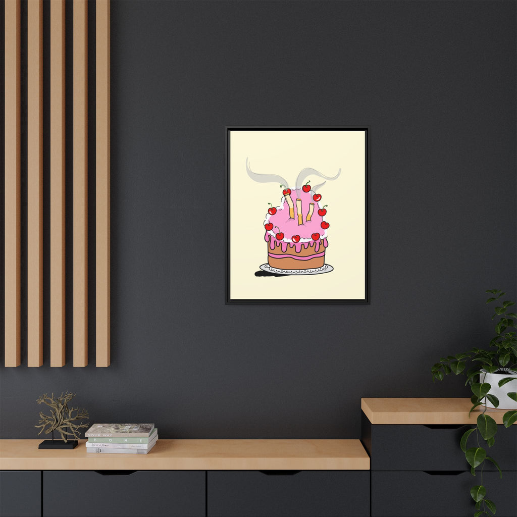 Ciggy cake Canvas, Framed (Multi-color)