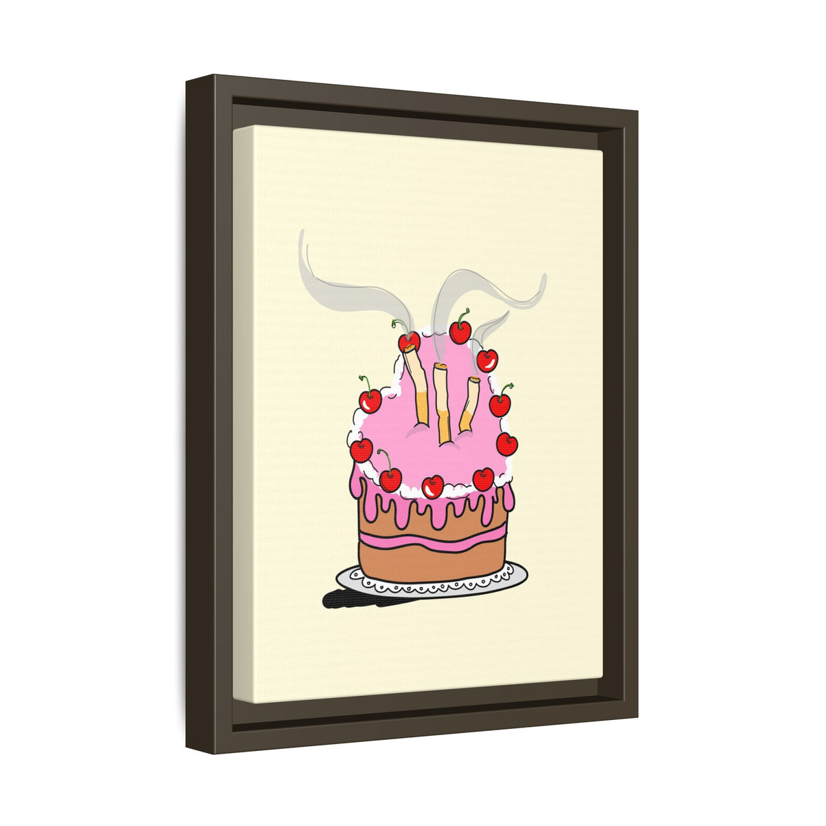 Ciggy cake Canvas, Framed (Multi-color)