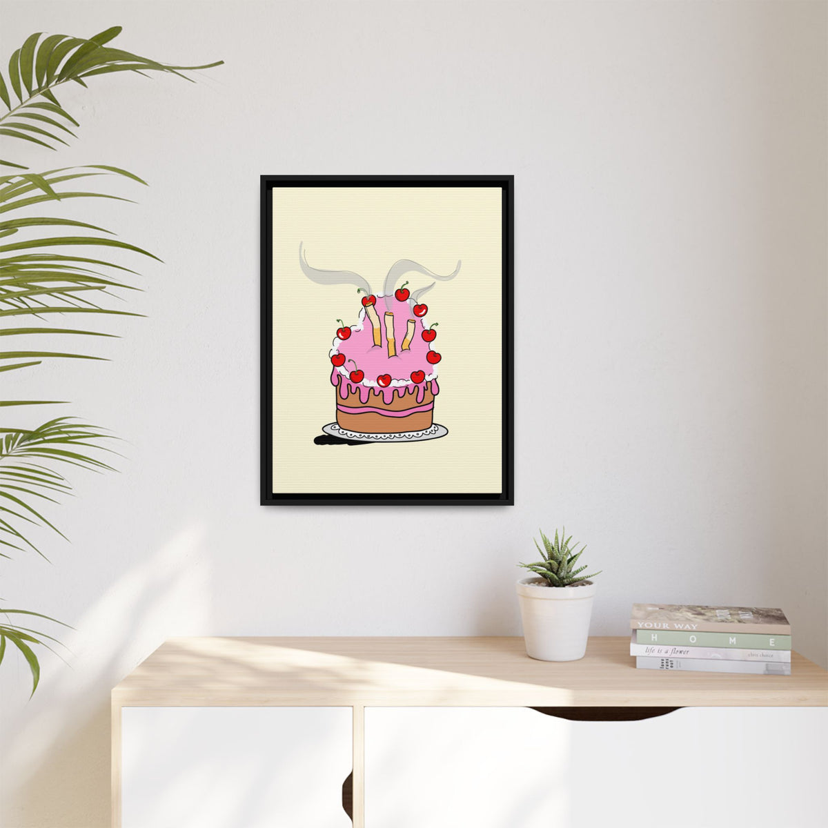 Ciggy cake Canvas, Framed (Multi-color)