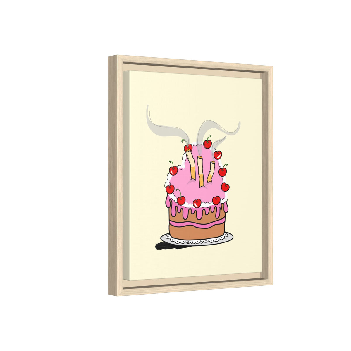 Ciggy cake Canvas, Framed (Multi-color)