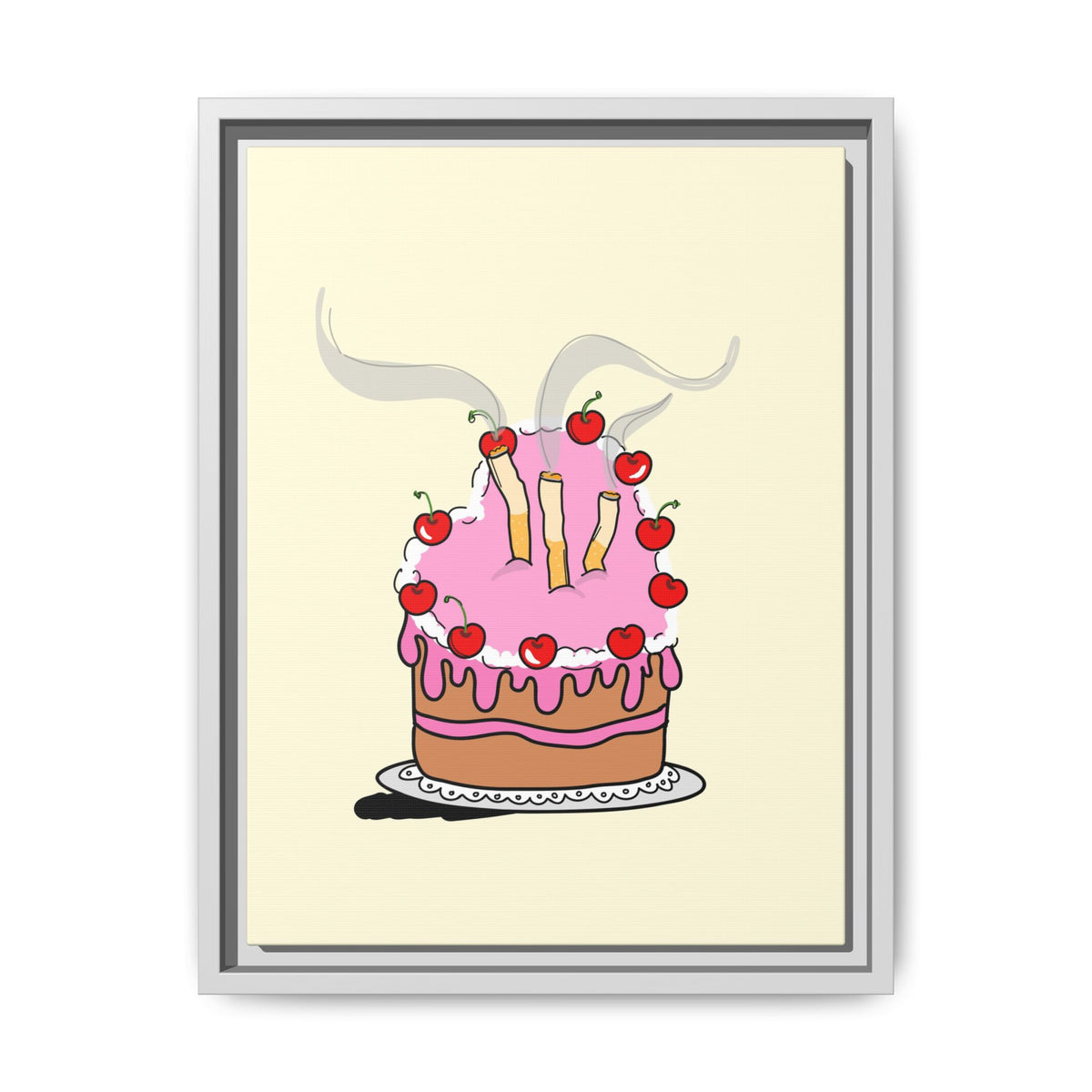 Ciggy cake Canvas, Framed (Multi-color)