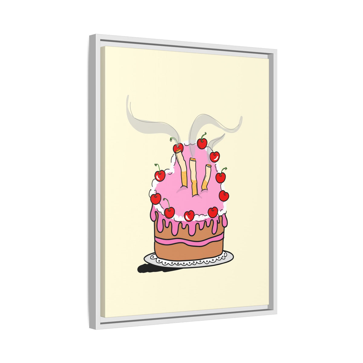 Ciggy cake Canvas, Framed (Multi-color)