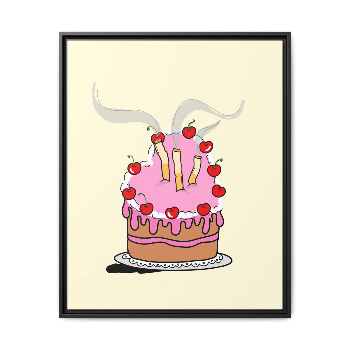 Ciggy cake Canvas, Framed (Multi-color)