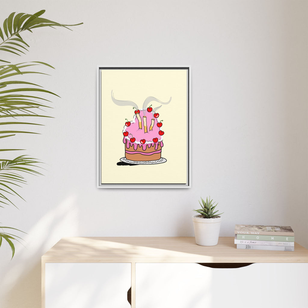 Ciggy cake Canvas, Framed (Multi-color)
