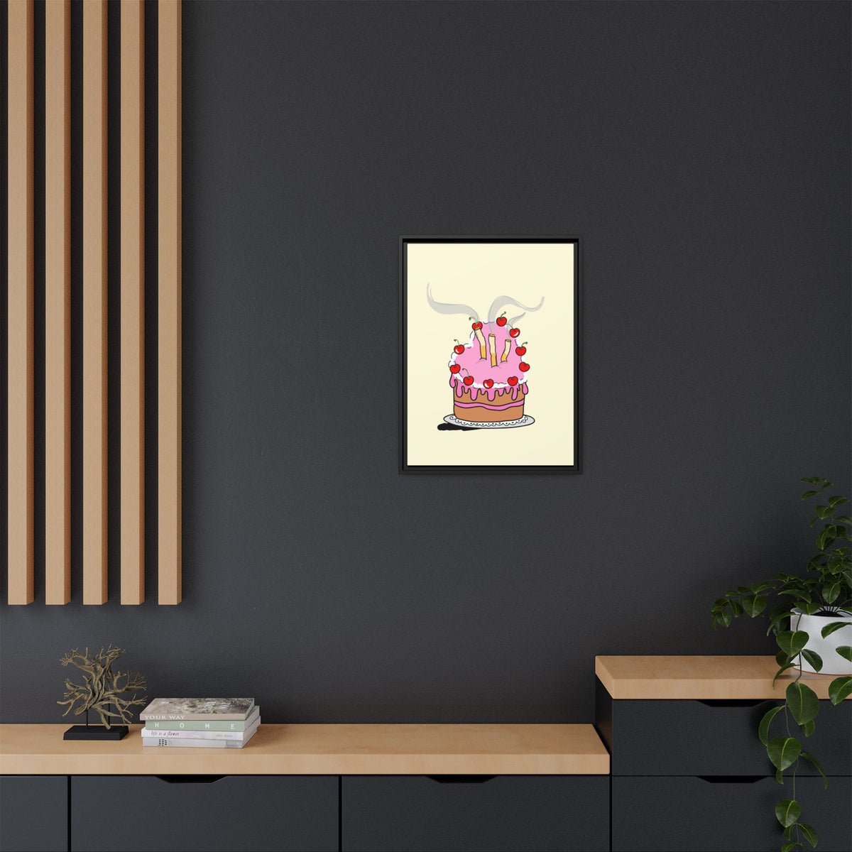 Ciggy cake Canvas, Framed (Multi-color)