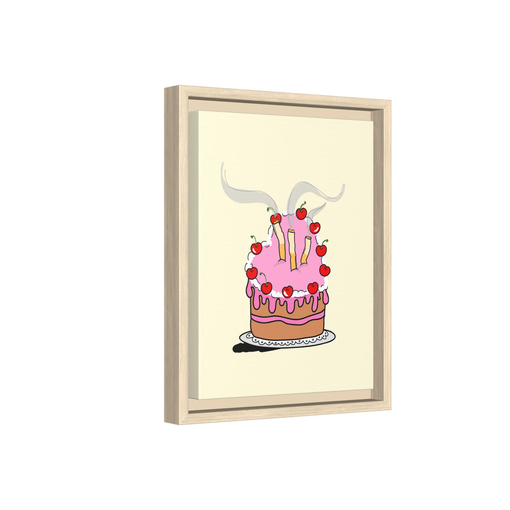 Ciggy cake Canvas, Framed (Multi-color)