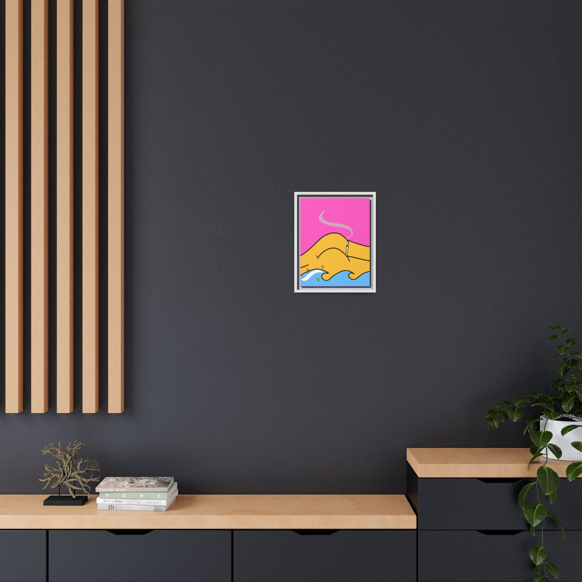 Bum a Cig Canvas, Framed (Multi-color)