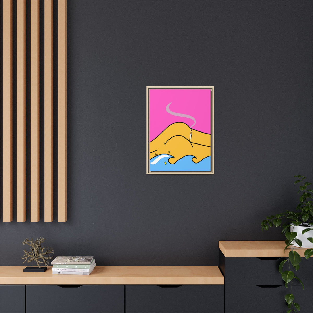 Bum a Cig Canvas, Framed (Multi-color)