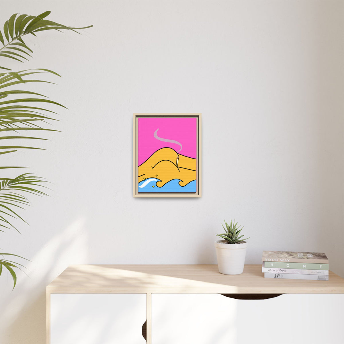 Bum a Cig Canvas, Framed (Multi-color)