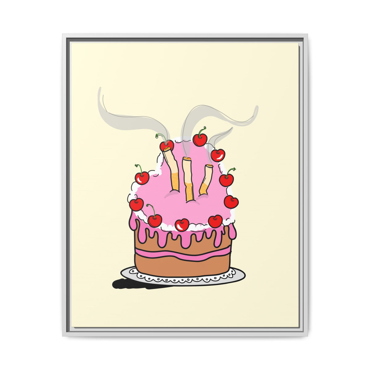Ciggy cake Canvas, Framed (Multi-color)