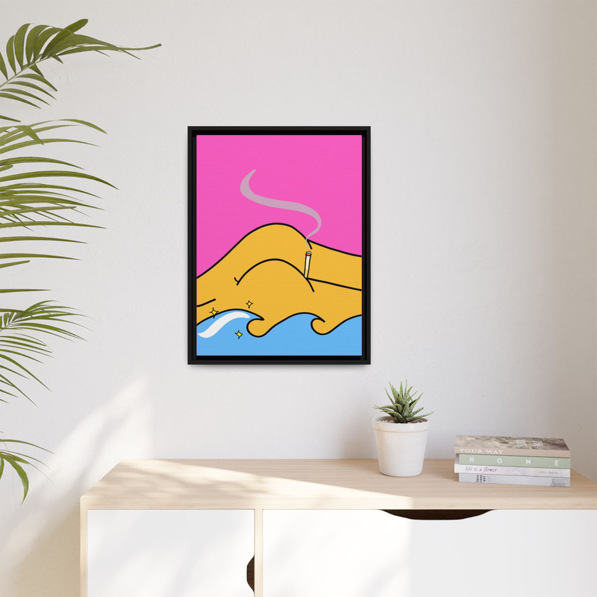 Bum a Cig Canvas, Framed (Multi-color)