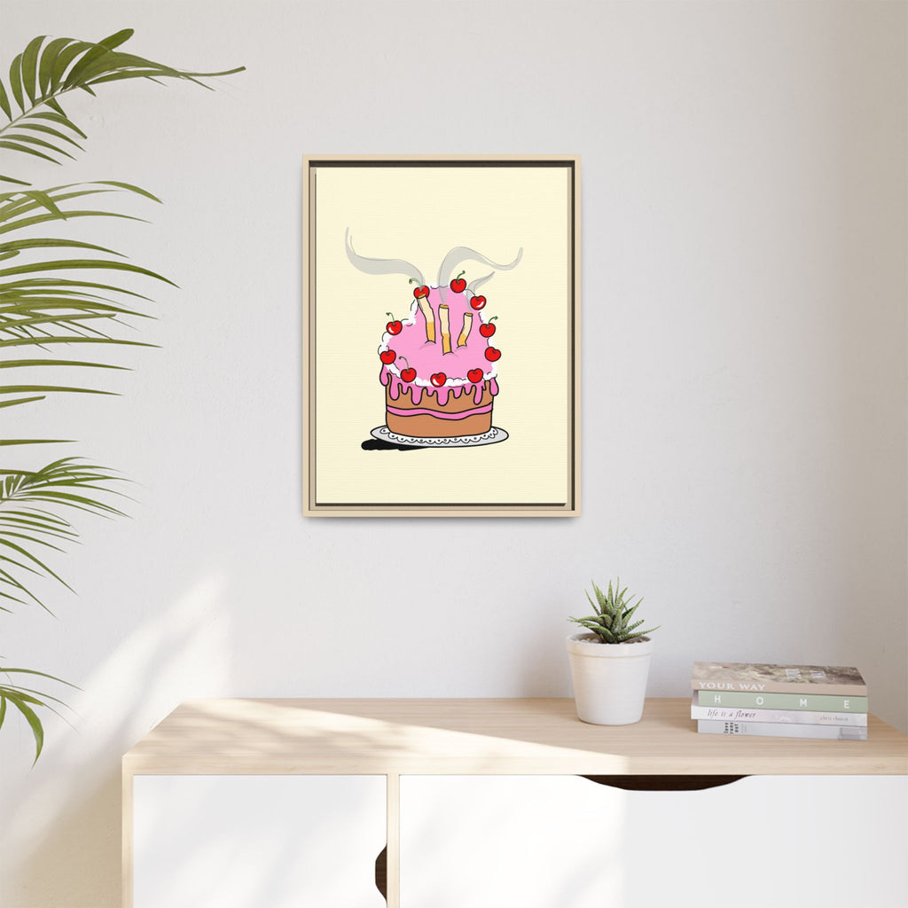 Ciggy cake Canvas, Framed (Multi-color)