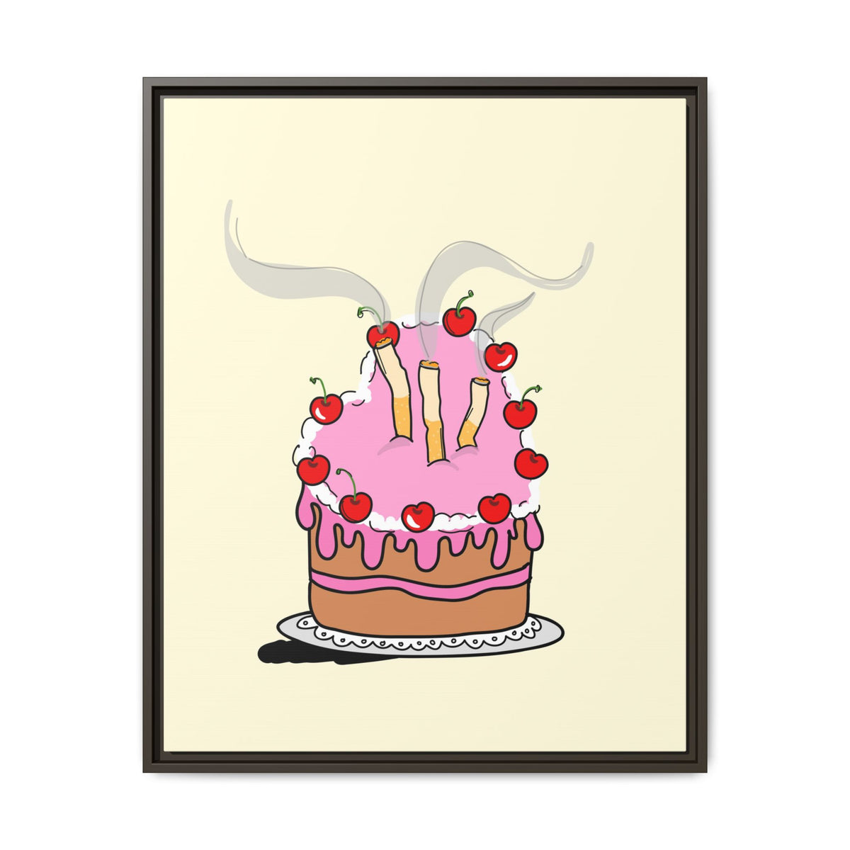 Ciggy cake Canvas, Framed (Multi-color)