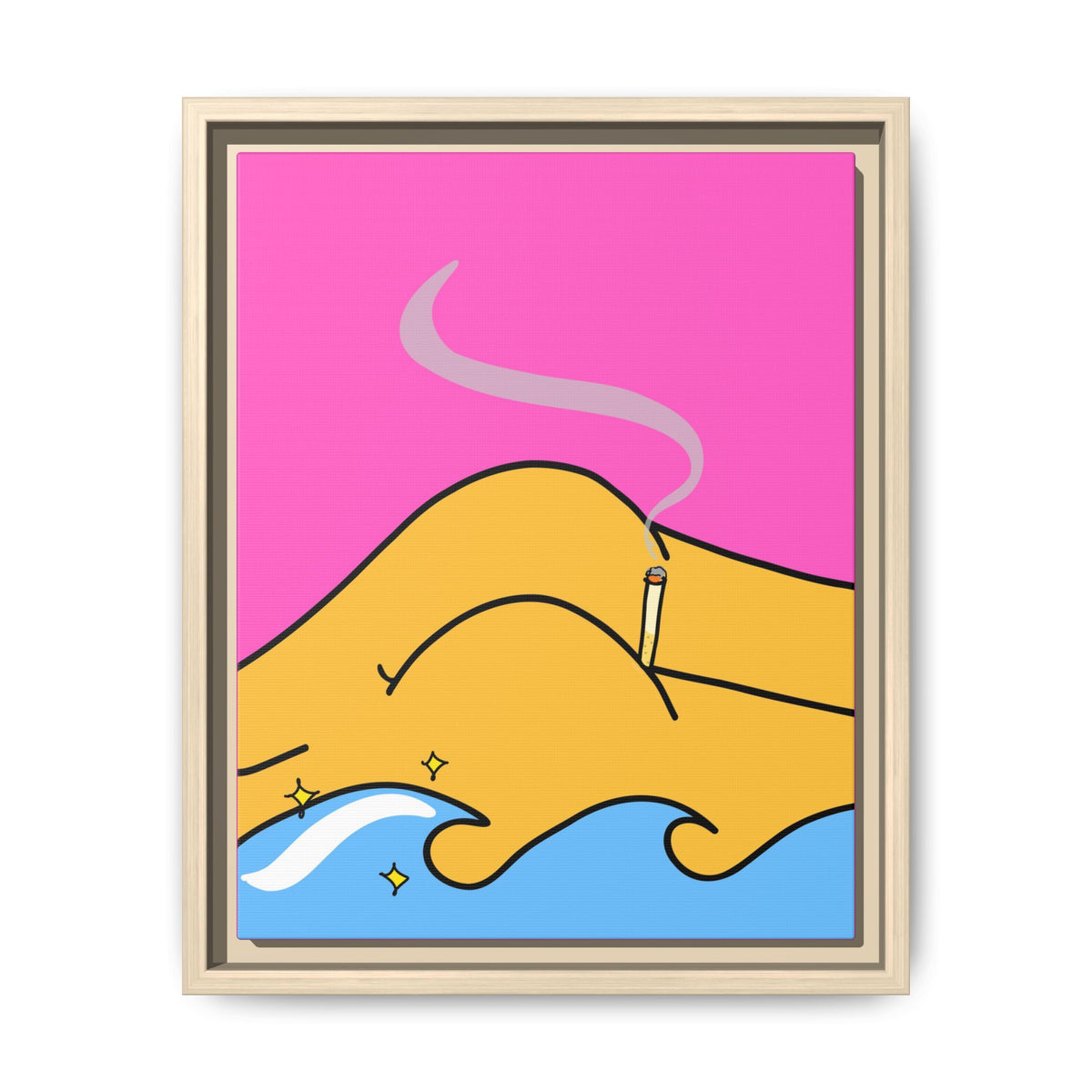 Bum a Cig Canvas, Framed (Multi-color)