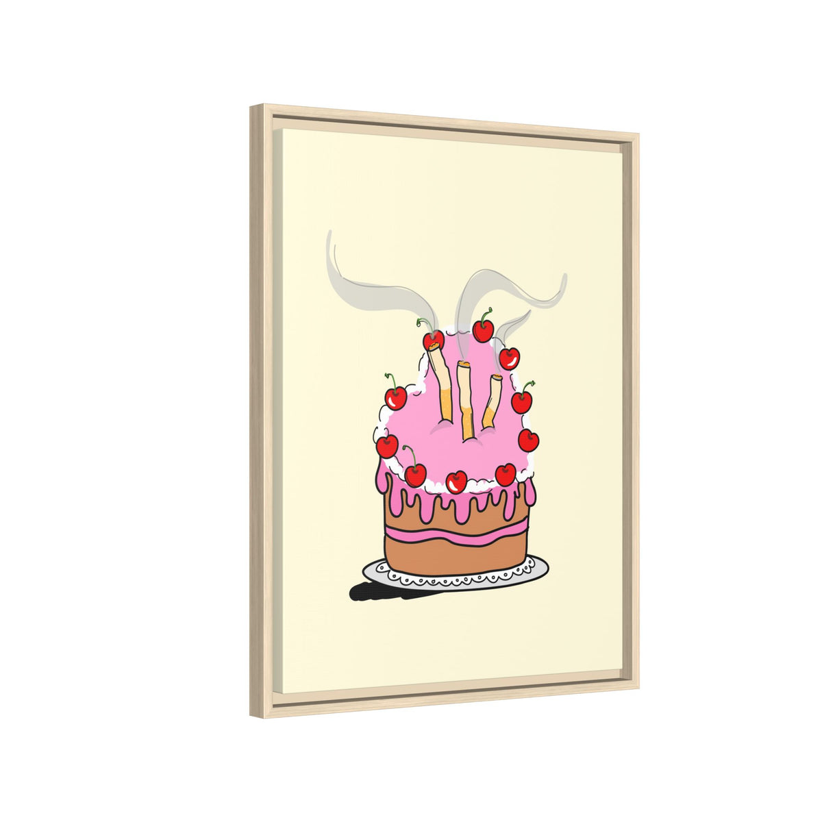 Ciggy cake Canvas, Framed (Multi-color)