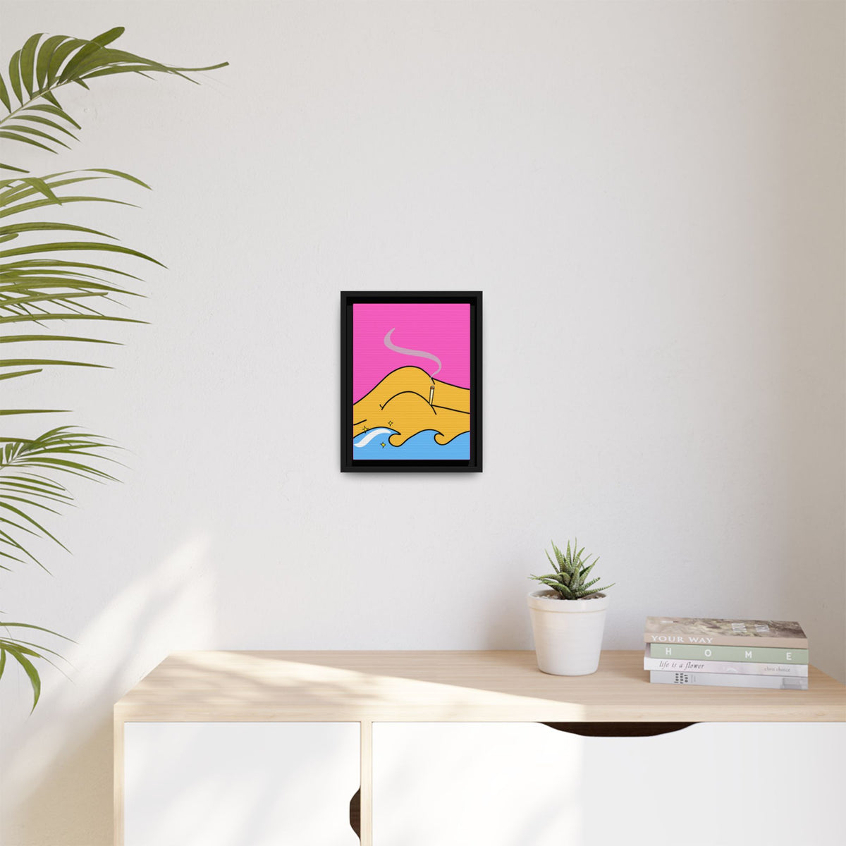 Bum a Cig Canvas, Framed (Multi-color)