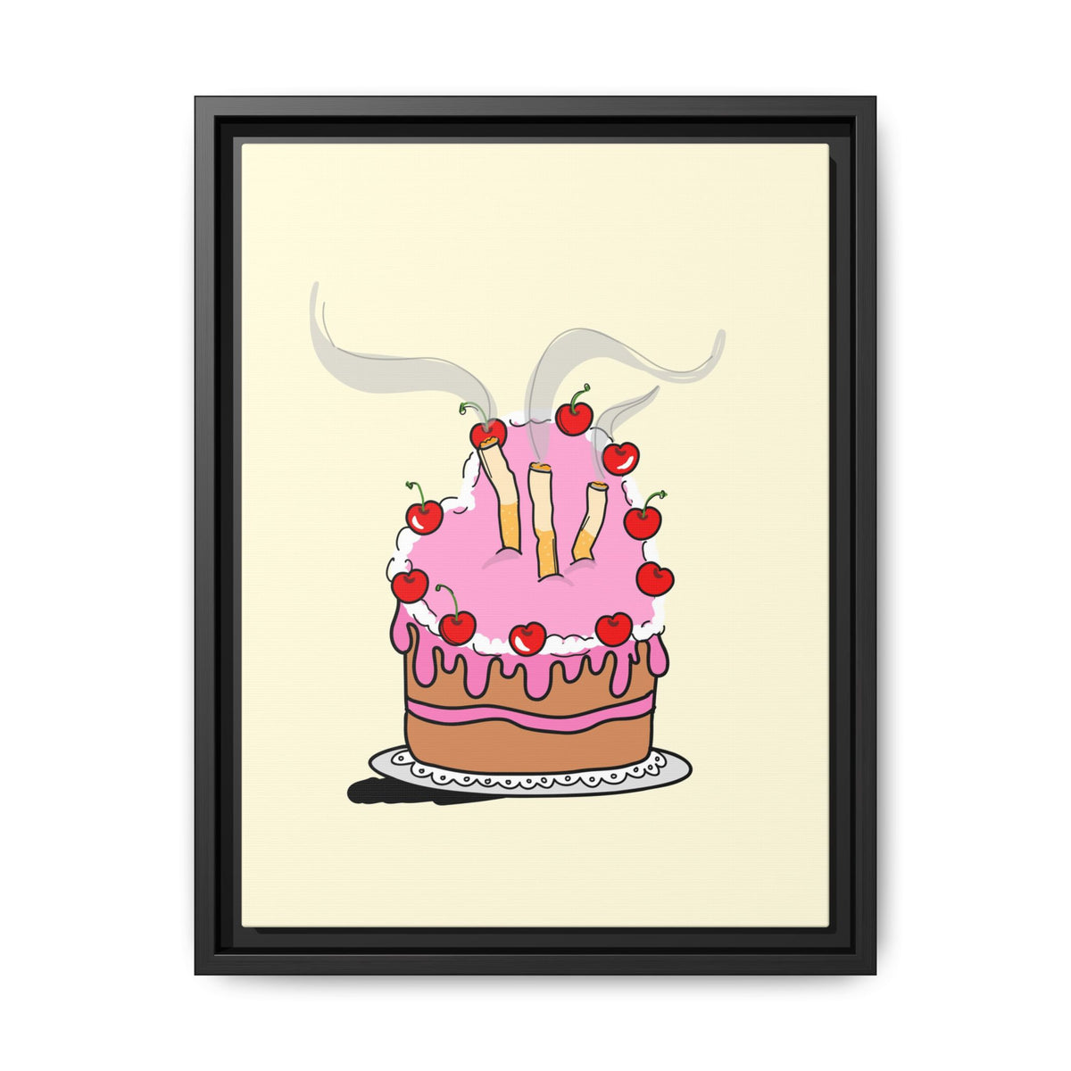 Ciggy cake Canvas, Framed (Multi-color)