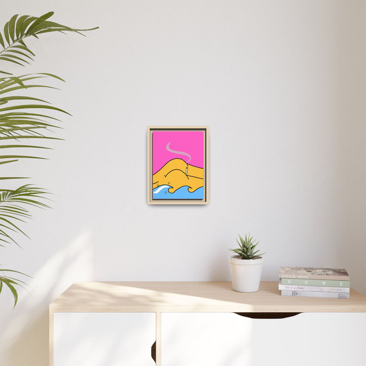 Bum a Cig Canvas, Framed (Multi-color)