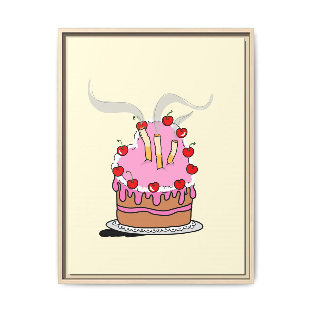Ciggy cake Canvas, Framed (Multi-color)
