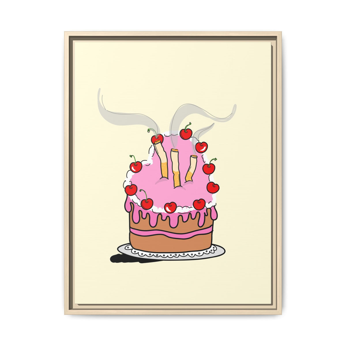 Ciggy cake Canvas, Framed (Multi-color)