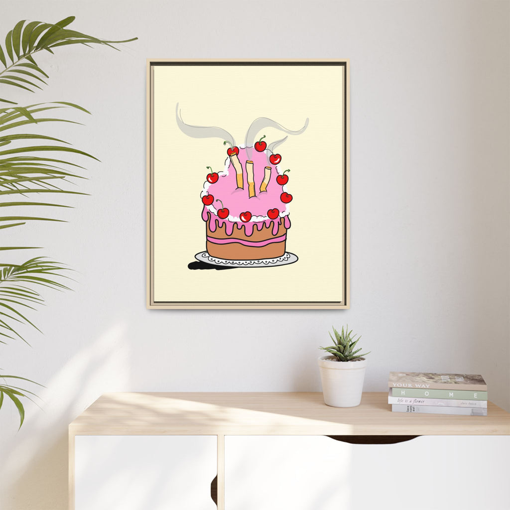 Ciggy cake Canvas, Framed (Multi-color)