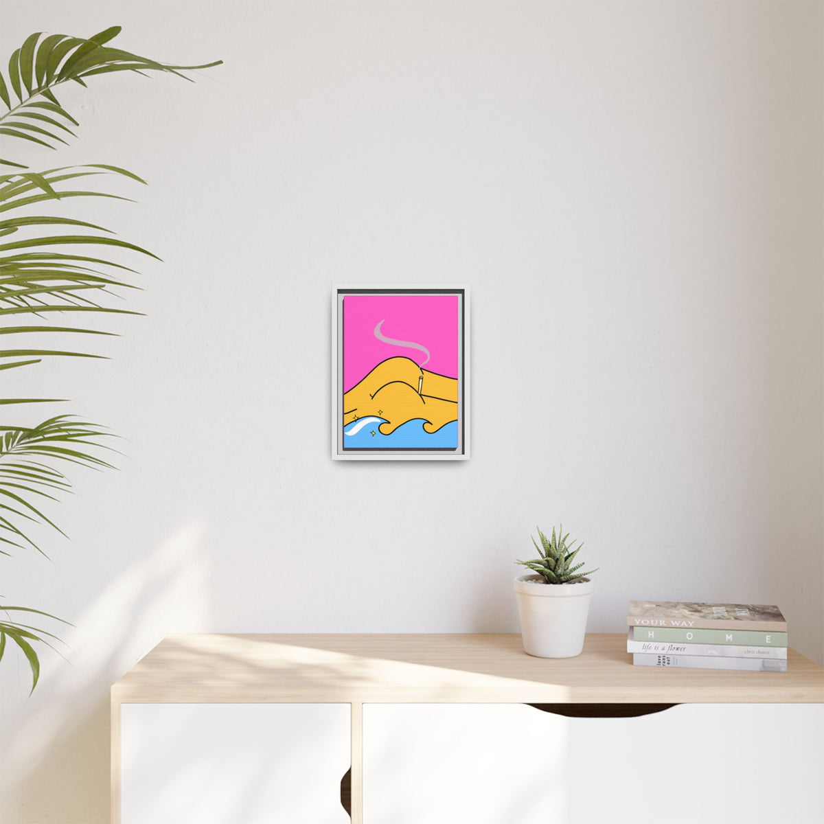 Bum a Cig Canvas, Framed (Multi-color)