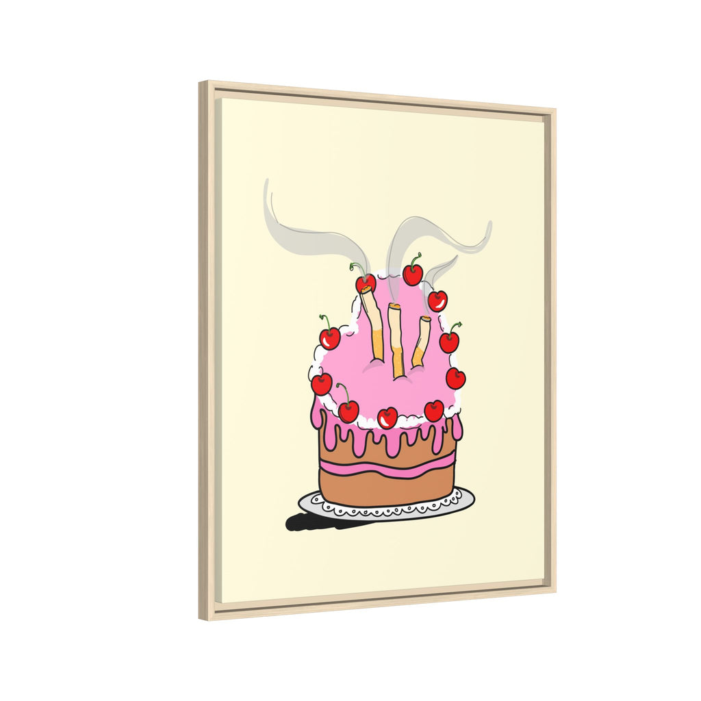 Ciggy cake Canvas, Framed (Multi-color)