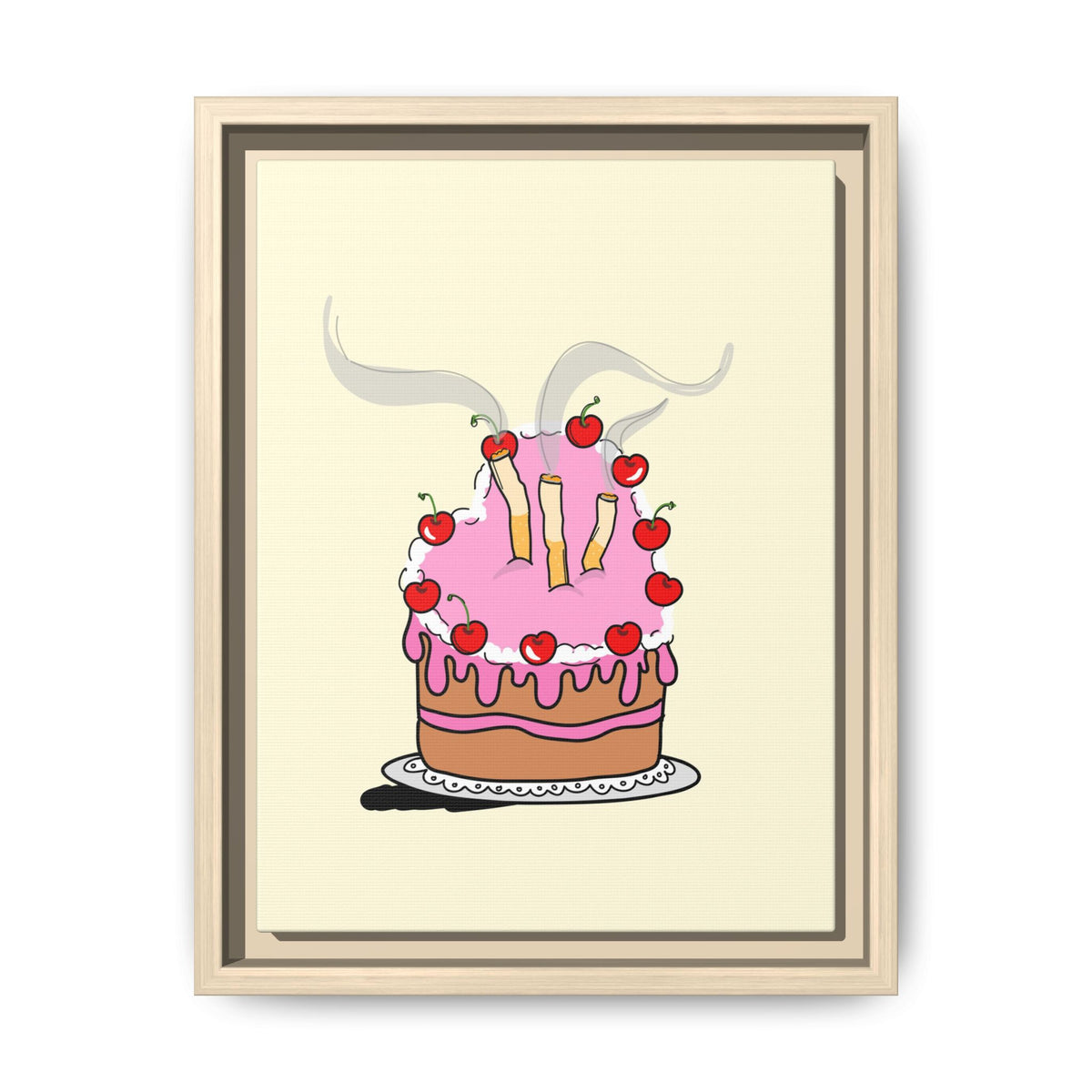 Ciggy cake Canvas, Framed (Multi-color)